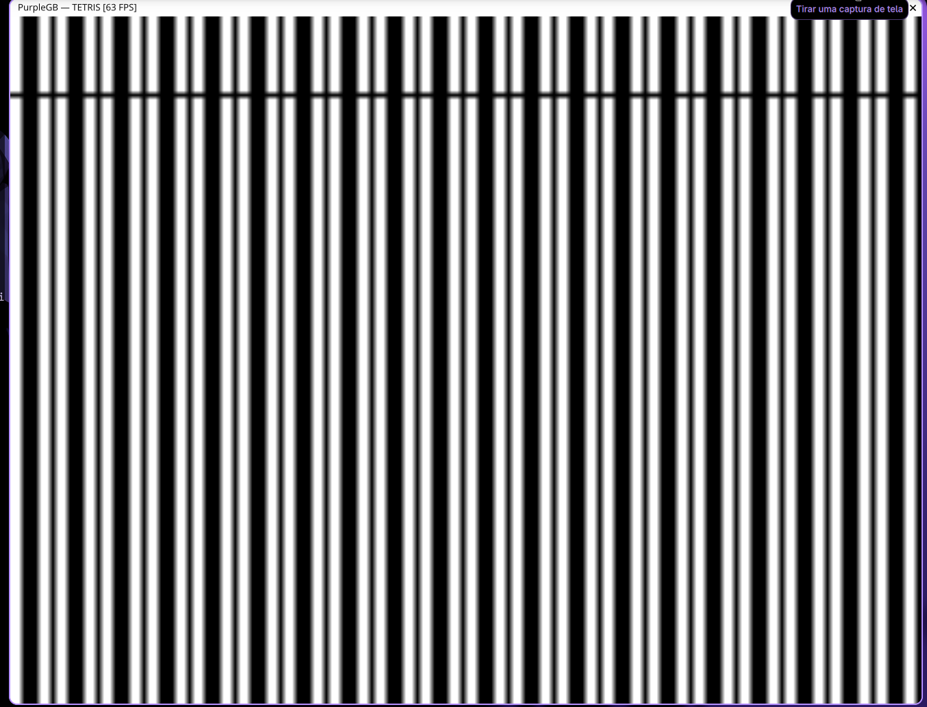 First graphical output — black and white stripes