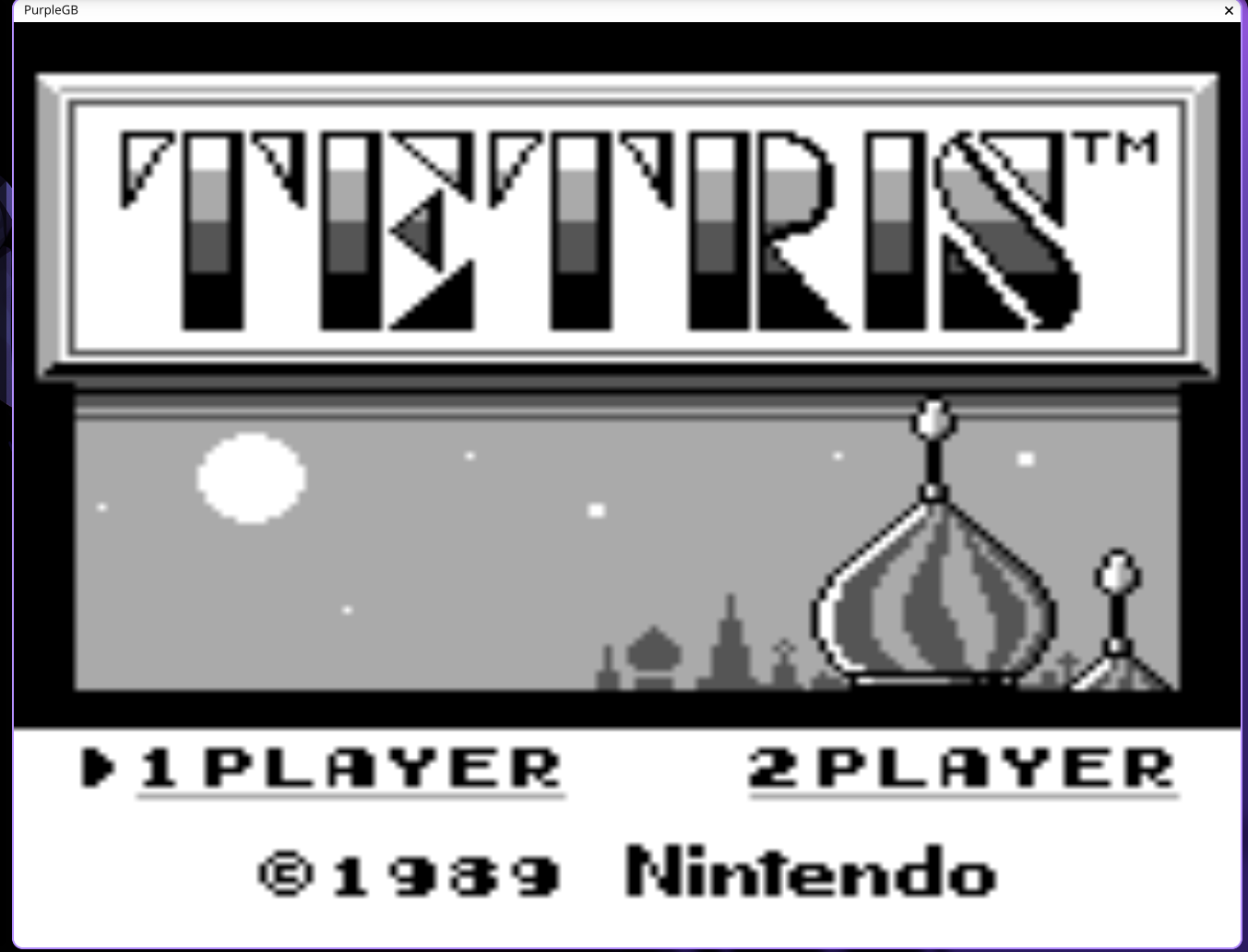 Tetris title screen — correct